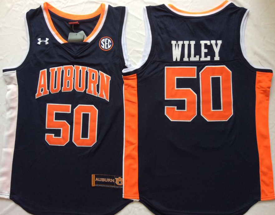 Men's Auburn Tigers Austin Wiley #50 Navy Jersey